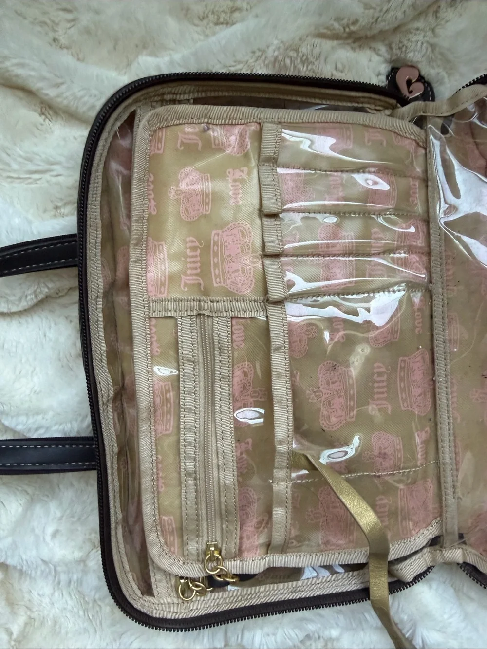Juicy Couture Pink Terry Logo Makeup Case